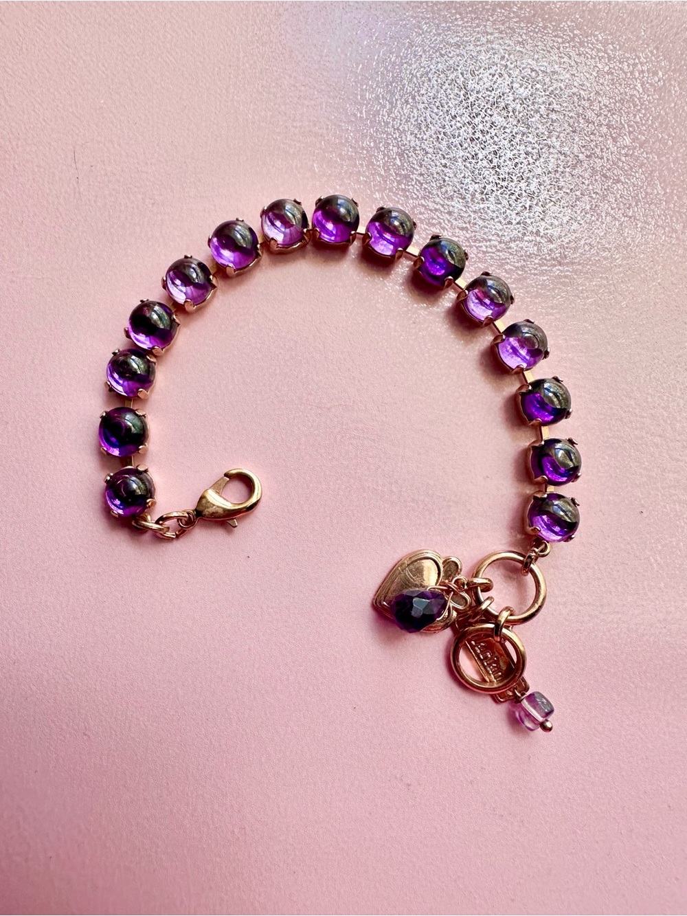 Mariana Gold-Tone Purple Swarovski Crystal Tennis Bracelet - Women Jewelry